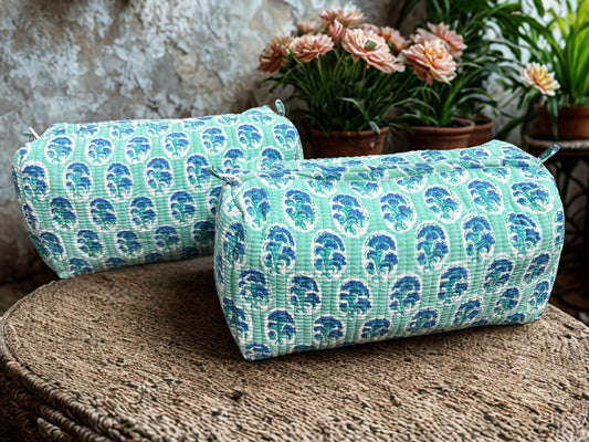 Hand Block Print Cotton Cosmetic Pouch