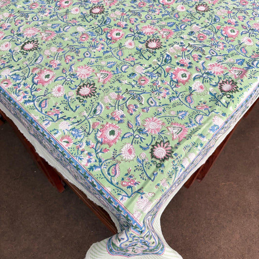 Block Print Cotton Table cloth - Multicolor Floral